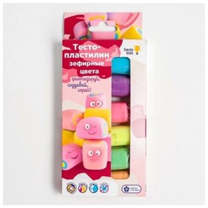 Genio kids Тесто-пластилин ( набор 6 цветов) . Зефирные цвета TA1089