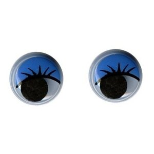 Глаза круглые HobbyBe с бегающими зрачками, d 10 мм, 50 шт, синий (MER-10)