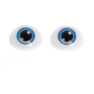 Глаза, набор 10 шт, размер 1 шт: 11,615,5 мм, цвет синий