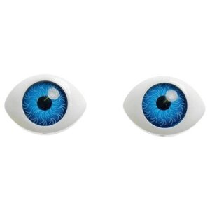 Глаза, набор 22 шт, размер 1 шт: 1,5 1 см, размер радужки 9 мм, цвет голубой,1 шт)
