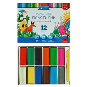 GLOBUS Пластилин GLOBUS «Классический», 12 цветов, 240 г, рекомендован педагогами
