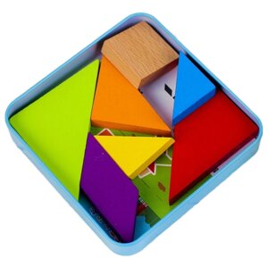 Головоломка Сима-ленд Танграм в коробочке и книжка со схемами, 3837933 разноцветный