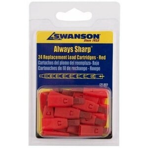 Грифели для карандаша Swanson Always Sharp, красные, упаковке 24шт CPLRED