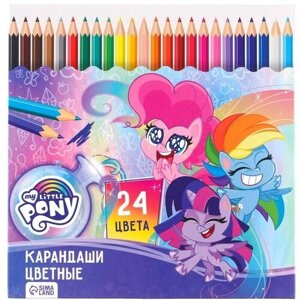 Hasbro Карандаши 24 цвета "Пинки Пай" заточенные, шестигранные, картонная упаковка, европодвес, My Little Pony