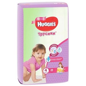 Huggies трусики для девочек 4 (9-14 кг), 104 шт.