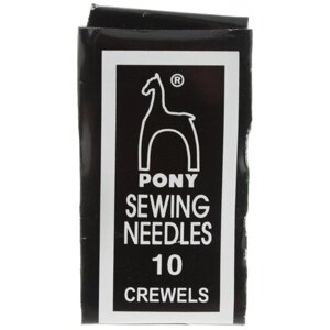 Иглы ручные PONY для вышивания и шитья Crewels с золотым ушком 04160,10, 25 шт