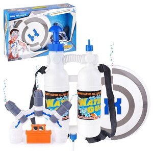Игровой набор детского водного оружия / Водное оружие с помпой Oubaoloon YYS-20 баллон-рюкзак для воды, щит, пушка, в коробке