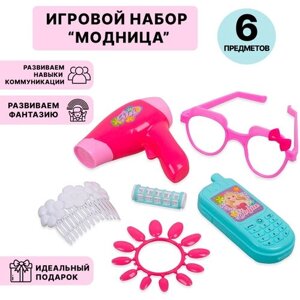 Игровой набор парикмахера с феном, 6 предметов, в ассортименте (DX57141A/B)