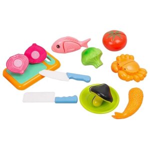 Игровой набор продуктов для резки на липучках с ножами, 12 предметов (YW3025)