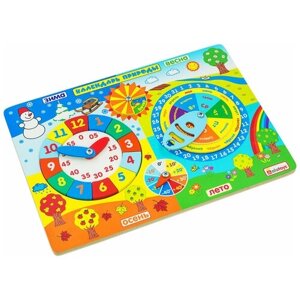 Игрушка для детей развивающая Бизиборд / Календарь природы (деревянная)