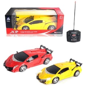 Игрушка машинка Lamborghini на пульте радиоуправления для мальчика, на батарейках, световые эффекты, масштаб 1:18