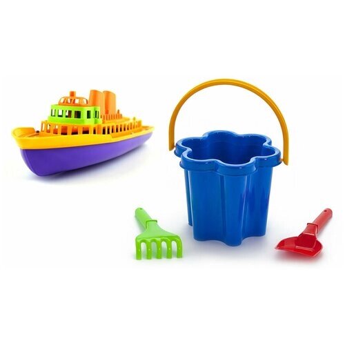 Игрушки для песочницы для снега Песочный набор Цветок + Кораблик игрушка