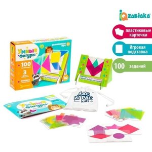 IQ-ZABIAKA Развивающая игра на логику «Умные фигуры», 30 карточек, инструкция и подставка, по методике Монтессори