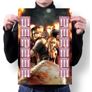 Календарь MIGOM Настенный Принт А2 "Resident Evil, Резидент Эвил"4