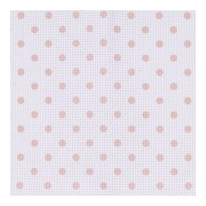 Канва Zweigart Stern-Aida Petit Point 14 ct, 1 м, цвет белый с розовым горошком