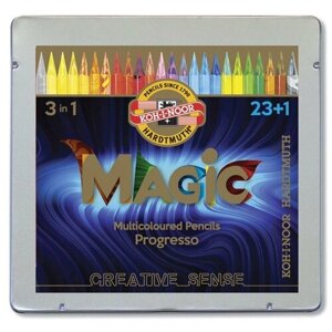 Карандаши цветные Koh-I-Noor Magic 3404 натуральный цвет корпуса 24цв. (8774024004pl)