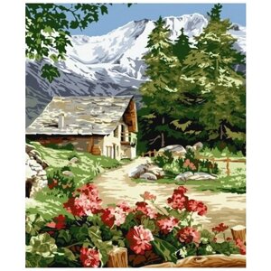 Картина по номерам 000 Art Hobby Home Весенний домик у предгорья 40х50