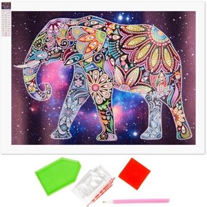 Картина Стразами на Холсте Светится в Темноте Индийский Слон 25х35см MA-KN0101-11