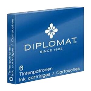 Картридж для перьевой ручки DIPLOMAT D10275204/D10275212, 40 мм, 0.33 мл (6 шт.) синий