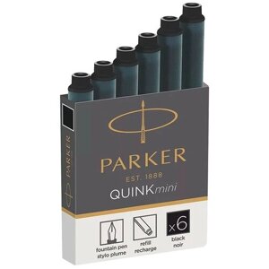 Картридж для перьевой ручки PARKER Quink Z17 Mini (6 шт.) черный