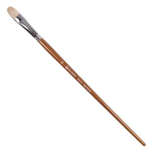 Кисть BRAUBERG Art Classic щетина №16, овальная, с длинной ручкой №16, коричневый