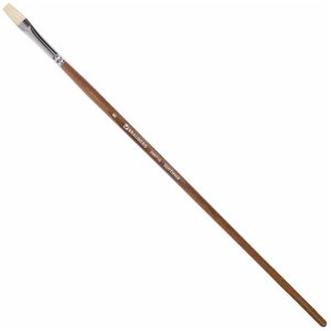 Кисть BRAUBERG Classic, щетина № 8, плоская, длинная ручка (200716)8, коричневый