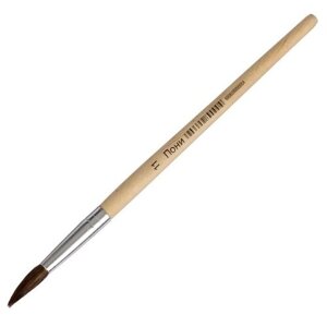 Кисть Calligrata пони №11, круглая, короткая ручка, 669989 №11, неокрашенный деревянный
