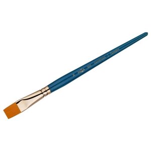 Кисть ГАММА Галерея, синтетика №16, плоская, короткая ручка (301016)16, синий