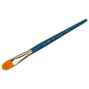 Кисть ГАММА Галерея синтетика №18, плоскоовальная, короткая ручка (303018)18, синий