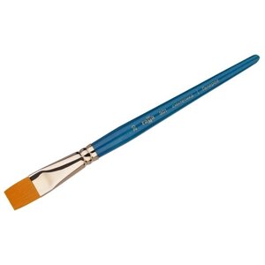 Кисть ГАММА Галерея, синтетика №20, плоская, короткая ручка (301020)20, синий