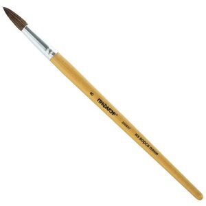 Кисть пифагор, пони, круглая,8, деревянная лакированная ручка, колпачок, пакет с подвесом, 200837