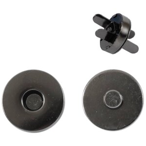 Кнопки металлические магнитные для сумок и рукоделия, диаметр 18 мм., 20 шт. в упаковке, черный никель