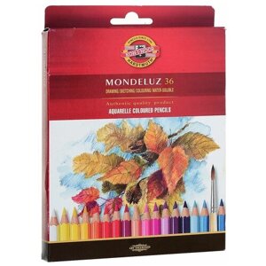 KOH-I-NOOR Акварельные карандаши Mondeluz, 36 цветов, 3719036001KZ разноцветный