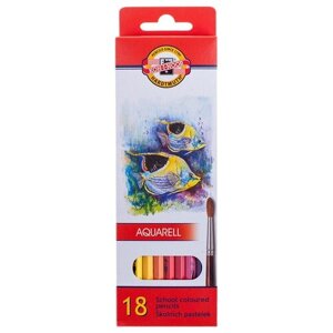 KOH-I-NOOR Карандаши акварельные Рыбки 18 цветов (3717018004KS) разноцветный