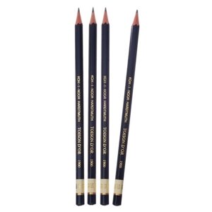 KOH-I-NOOR Набор чернографитных карандашей 1900 Toison D'or 5B, 4 шт. черный