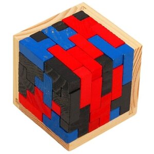 Конструктор Лесная мастерская "Тетрис", для детей и малышей, деревянный, куб