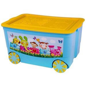 Контейнер для игрушек elfplast "Kids Box"колеса, лавандовый/розовый) 449