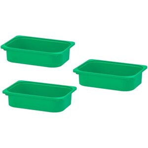 Контейнер для игрушек икеа труфаст TROFAST, 42x30x10 см, 3 шт, зеленый 00466287
