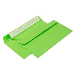 Конверт из цветной бумаги С65 (114*229) зеленый - 100 шт.