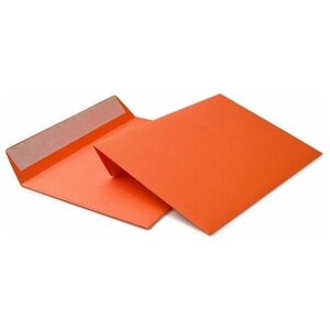 Конверты квадратные оранжевые C5 160x160, 120г/м2, лента, 100 штук