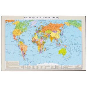 Коврик на стол «Карта мира»380х590мм, цветной, ПВХ)