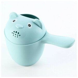 Ковш для купания и мытья головы, детский банный ковшик, хозяйственный «Мишка», цвет голубой