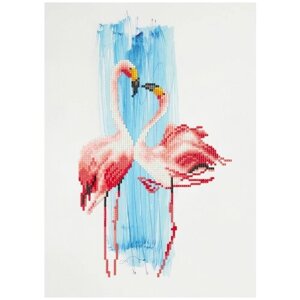 Кристальная мозаика (алмазная вышивка) Фрея "Влюбленные фламинго", 25x35 см, арт. ALVR-142