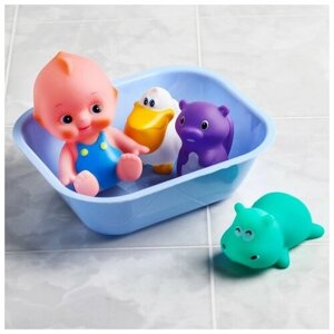 Крошка Я Набор игрушек для игры в ванной «Пупс +3 игрушки в ванне»