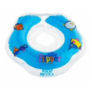 Круг на шею для купания малышей Flipper голубой