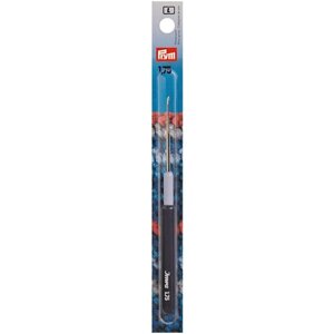 Крючок д/пряжи стальной, с защитным колпачком и цветной пластиковой ручкой, 1,75мм 175317