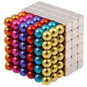 Куб из магнитных шариков Forceberg Cube "Неокуб", 5 мм, цветной/стальной, 216 элементов