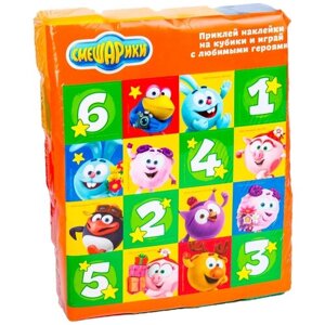 Кубики детские Смешарики, строительный набор, разноцветные, 20 штук, размер кубика 4 х 4 см