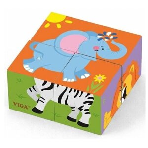 Кубики развивающие "Дикие животные"4 шт.) 50836