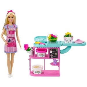 Кукла Barbie и цветочный магазин, 30 см, GTN58 розовый